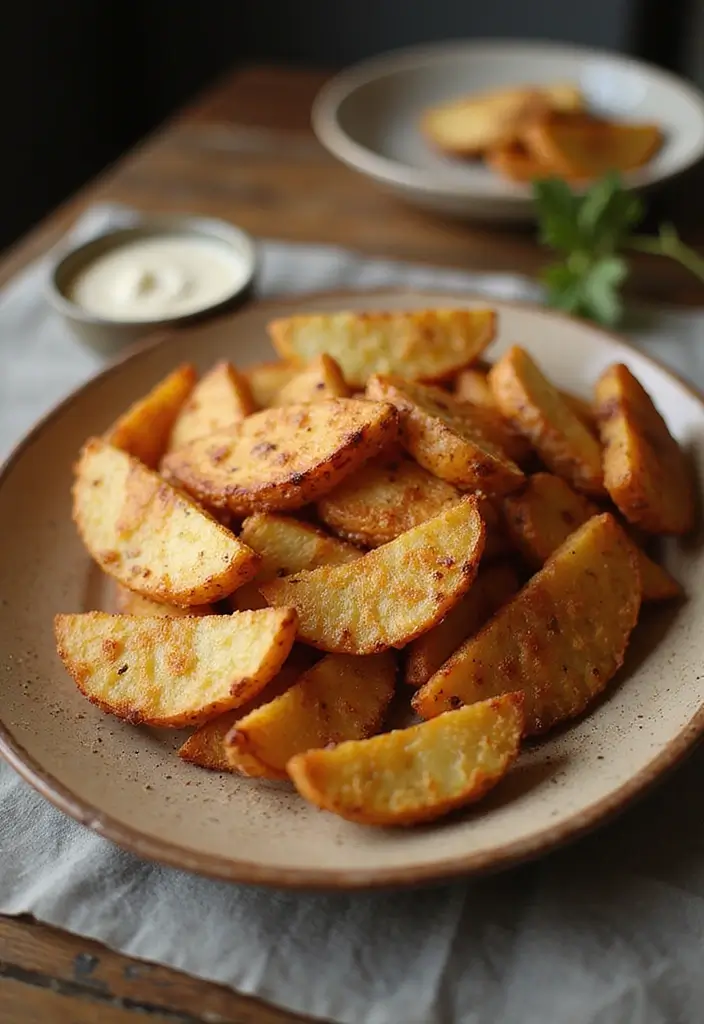 25 Vegetarian Air Fryer Recipes for Quick Healthy Meals - 14. Air Fryer Potato Wedges