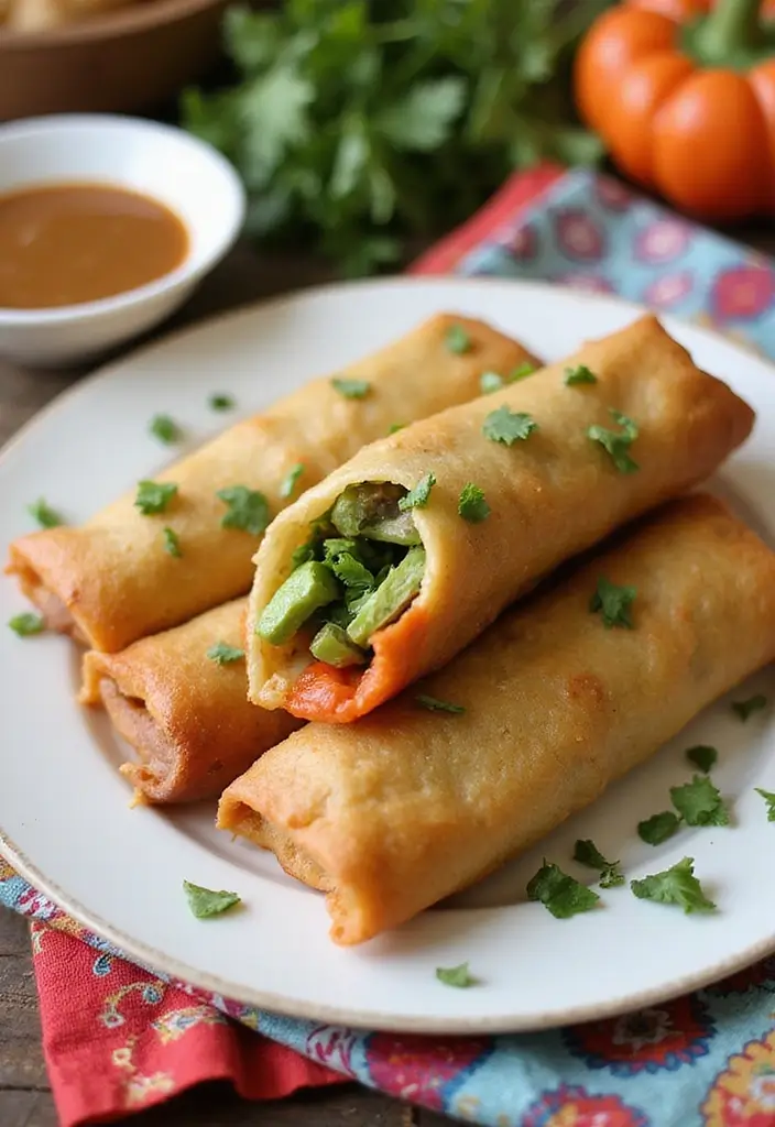 25 Vegetarian Air Fryer Recipes for Quick Healthy Meals - 2. Air Fryer Vegetable Spring Rolls