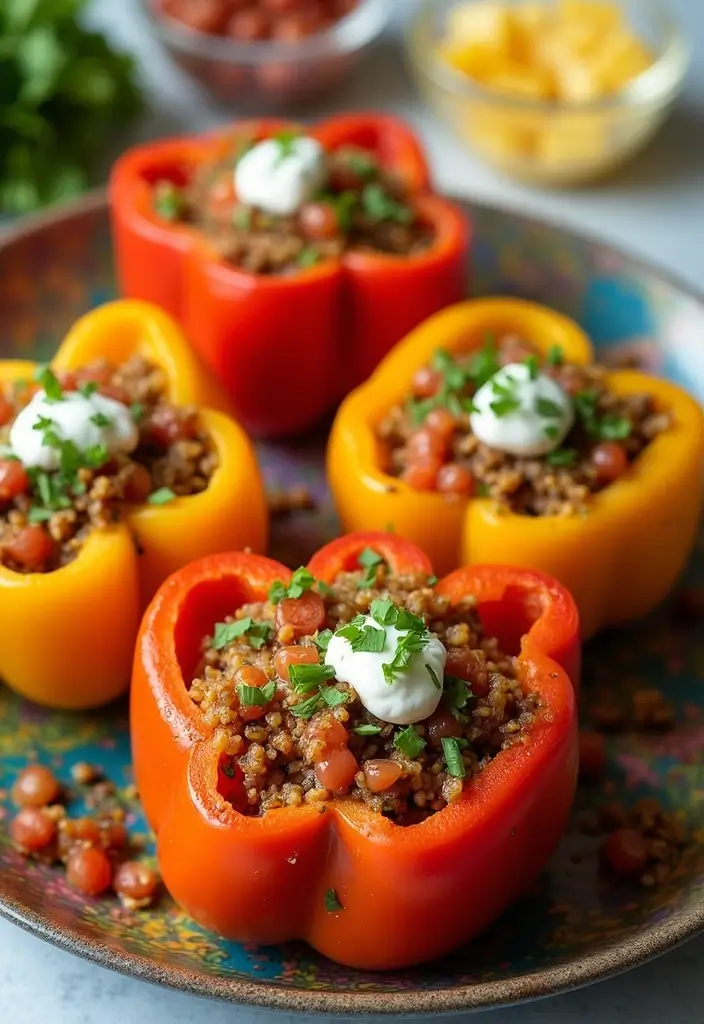 25 Vegetarian Air Fryer Recipes for Quick Healthy Meals - 6. Air Fryer Quinoa Stuffed Peppers