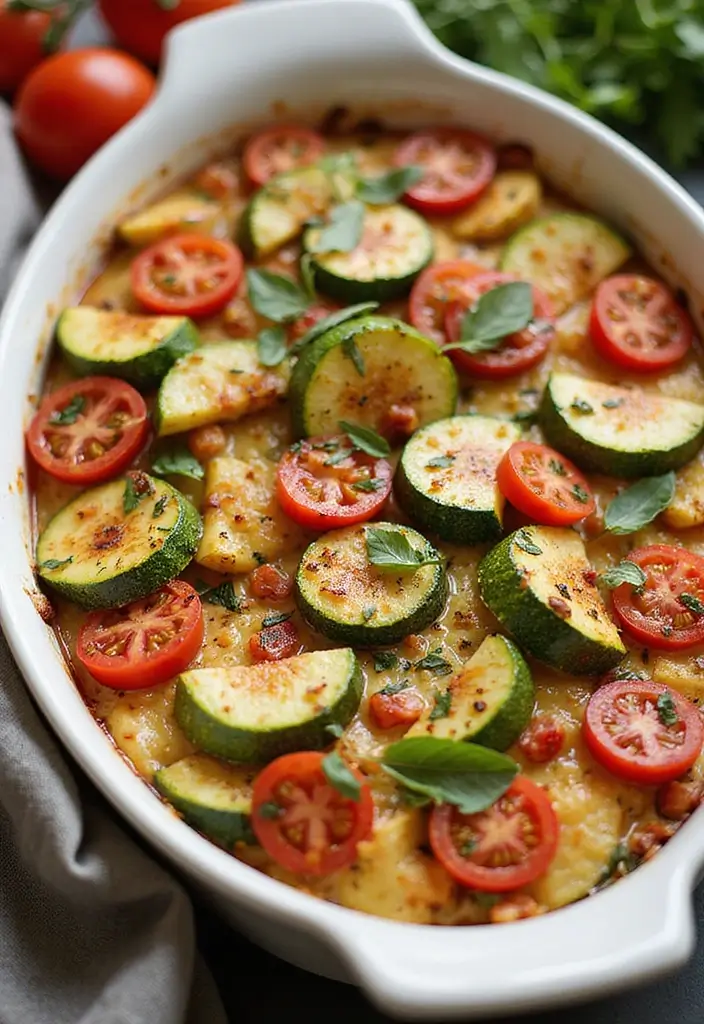 25 Vegetarian Casserole Recipes Perfect for Dinner 13 25 Vegetarian Casserole Recipes Perfect for Dinner - 13. Zucchini and Tomato Casserole