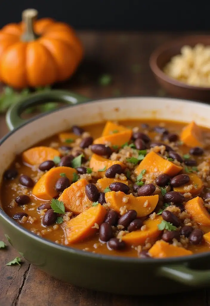 25 Vegetarian Casserole Recipes Perfect for Dinner 15 25 Vegetarian Casserole Recipes Perfect for Dinner - 15. Pumpkin and Black Bean Casserole