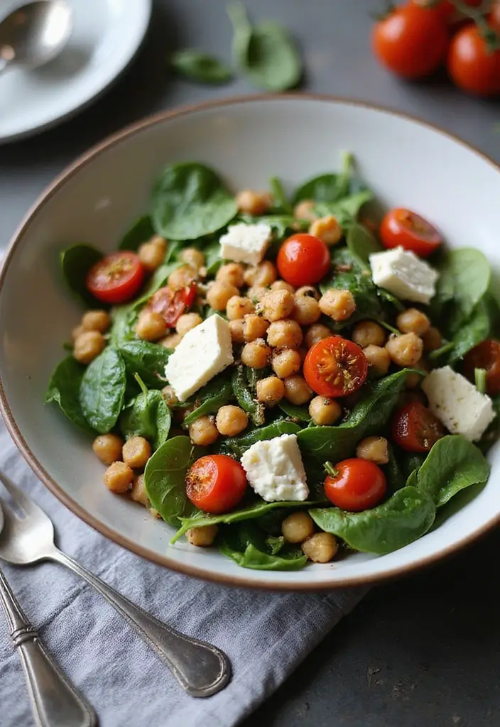 25 Vegetarian Diet Food Recipes for Losing Weight Meals 22 25 Vegetarian Diet Food Recipes for Losing Weight Meals - 22. Roasted Chickpea & Spinach Salad