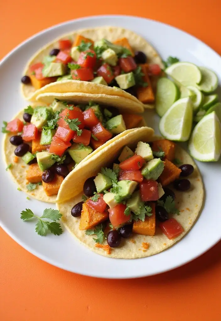 25 Vegetarian Diet Food Recipes for Losing Weight Meals 4 25 Vegetarian Diet Food Recipes for Losing Weight Meals - 4. Sweet Potato & Black Bean Tacos