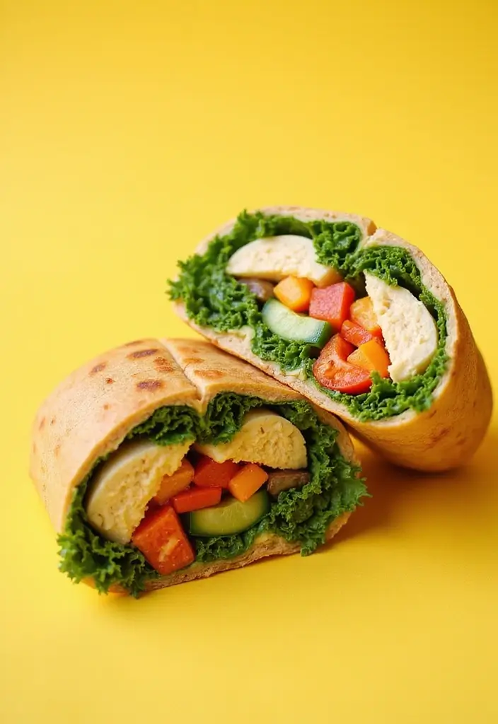 25 Vegetarian Diet Food Recipes for Losing Weight Meals 9 25 Vegetarian Diet Food Recipes for Losing Weight Meals - 9. Veggie & Hummus Wrap
