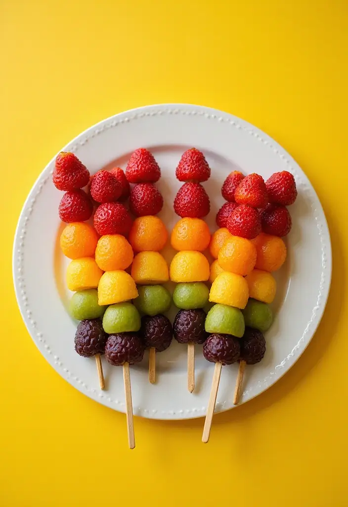 25 Vegetarian Recipes for Picky Eaters That Actually Work 25 25 Vegetarian Recipes for Picky Eaters That Actually Work - 25. Rainbow Fruit Skewers