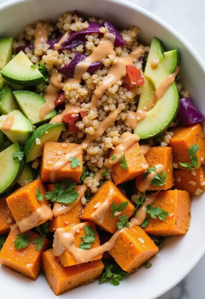 26 Clean Eating Vegetarian Recipes for a Healthy Lifestyle 17 26 Clean Eating Vegetarian Recipes for a Healthy Lifestyle - 17. Thai Peanut Sweet Potato Buddha Bowl