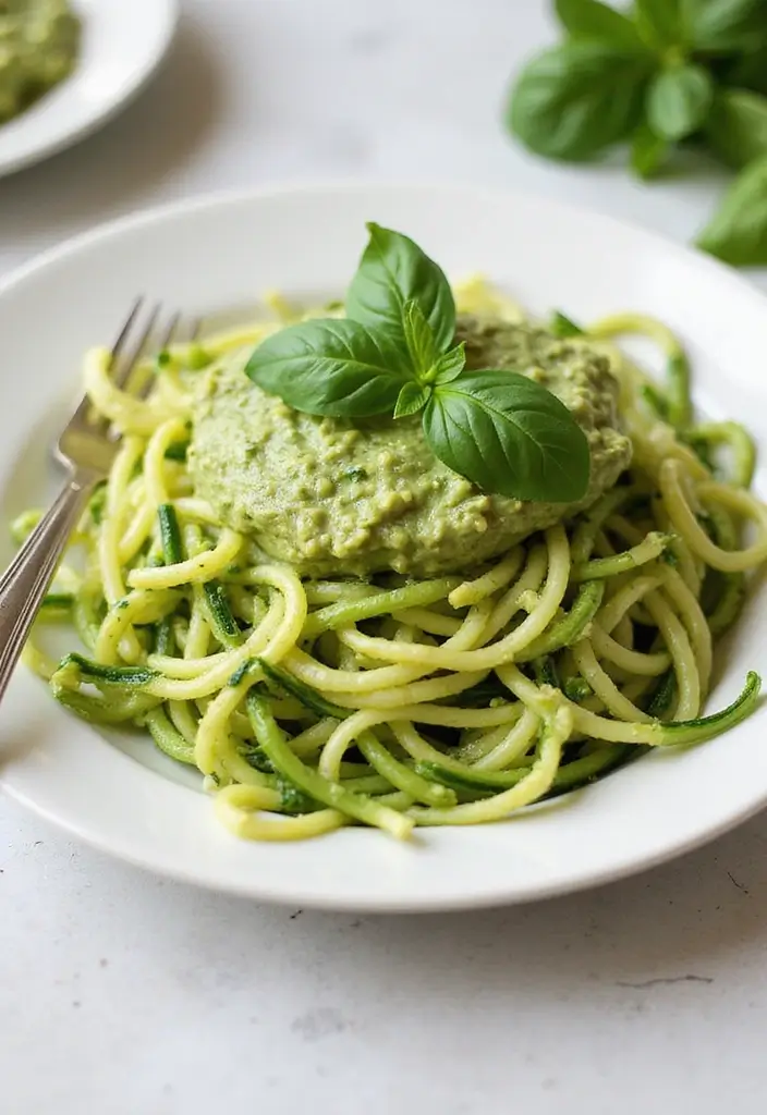 26 Clean Eating Vegetarian Recipes for a Healthy Lifestyle 2 26 Clean Eating Vegetarian Recipes for a Healthy Lifestyle - 2. Zucchini Noodles with Avocado Pesto