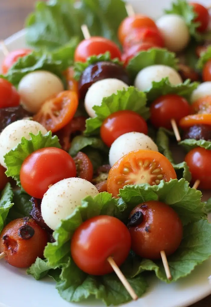 26 Clean Eating Vegetarian Recipes for a Healthy Lifestyle 23 26 Clean Eating Vegetarian Recipes for a Healthy Lifestyle - 23. Caprese Salad Skewers