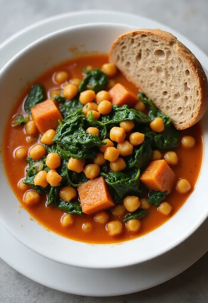 26 Clean Eating Vegetarian Recipes for a Healthy Lifestyle 3 26 Clean Eating Vegetarian Recipes for a Healthy Lifestyle - 3. Chickpea and Spinach Stew