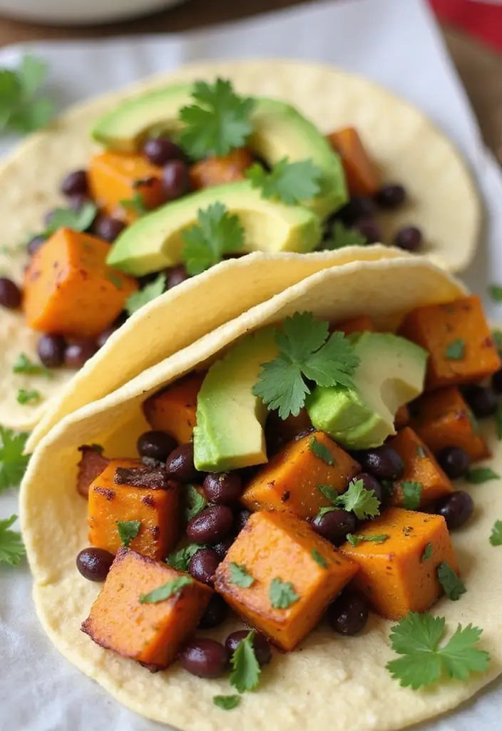 26 Clean Eating Vegetarian Recipes for a Healthy Lifestyle 4 26 Clean Eating Vegetarian Recipes for a Healthy Lifestyle - 4. Sweet Potato and Black Bean Tacos