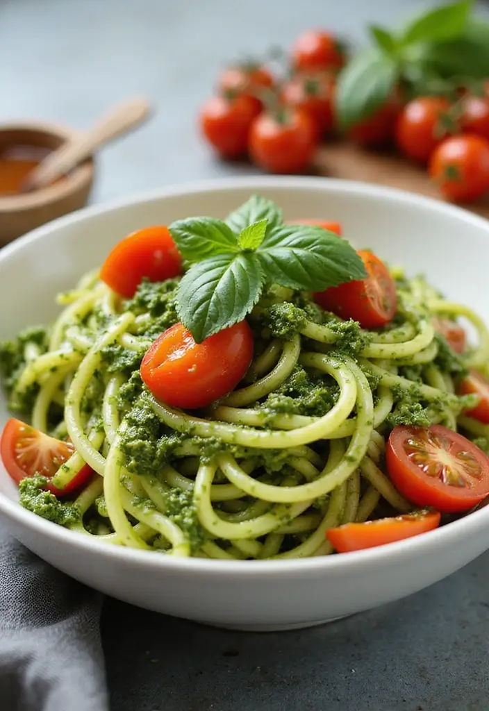 26 Gluten Free Vegetarian Recipes That Everyone Can Enjoy 5 26 Gluten Free Vegetarian Recipes That Everyone Can Enjoy - 5. Zucchini Noodles with Pesto