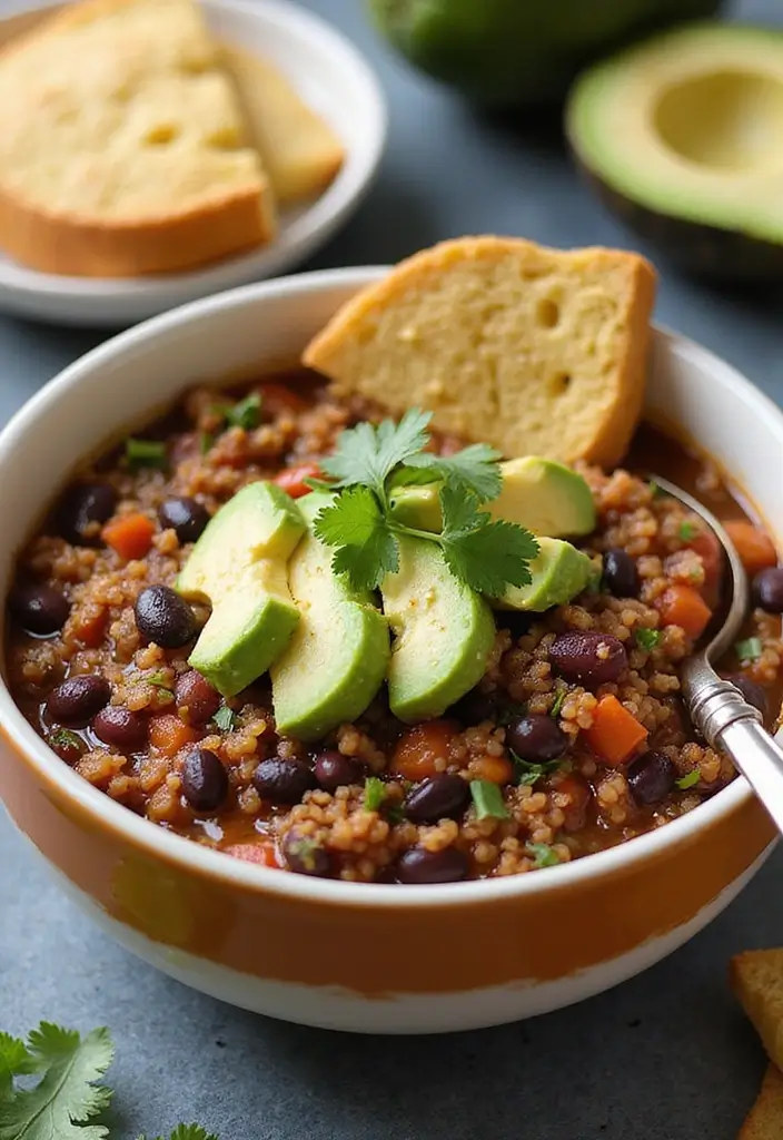 26 High Protein Vegetarian Slow Cooker Recipes for Easy Meals 1 26 High Protein Vegetarian Slow Cooker Recipes for Easy Meals - 1. Quinoa and Black Bean Chili