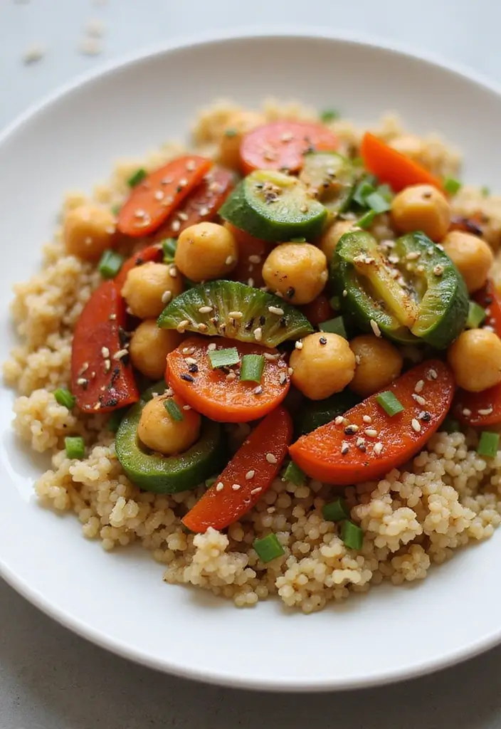 26 High Protein Vegetarian Slow Cooker Recipes for Easy Meals 10 26 High Protein Vegetarian Slow Cooker Recipes for Easy Meals - 10. Vegetable and Chickpea Stir Fry