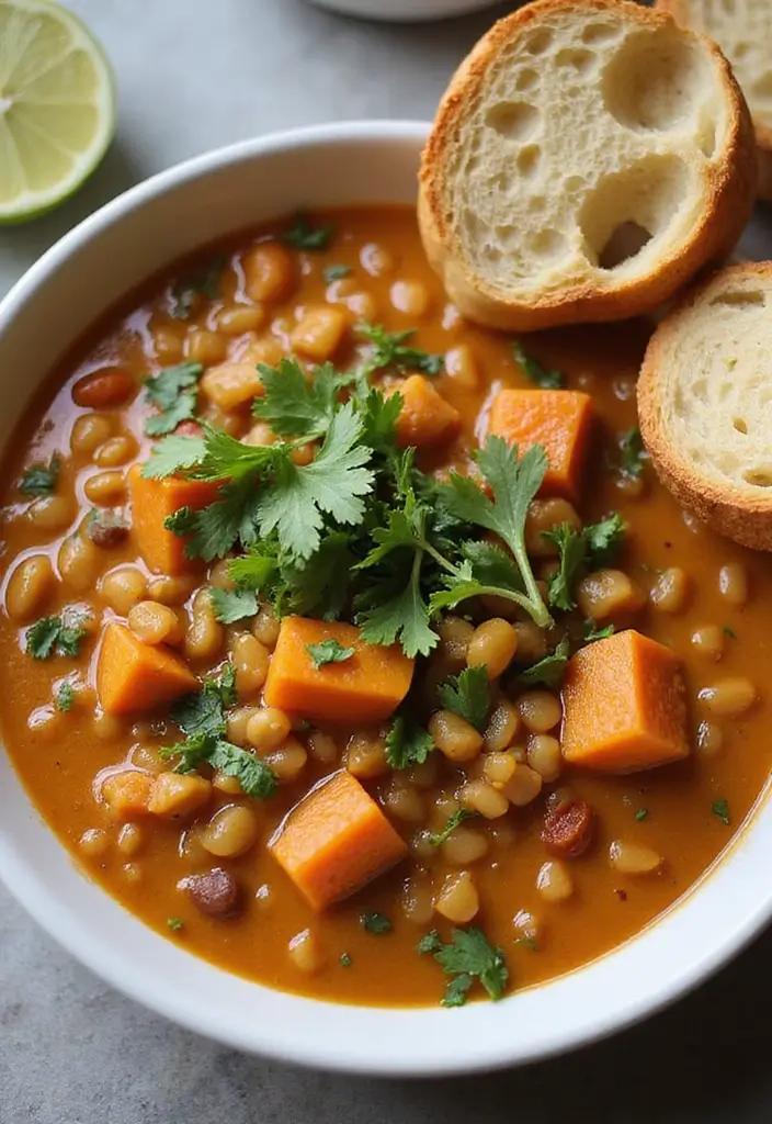 26 High Protein Vegetarian Slow Cooker Recipes for Easy Meals 13 26 High Protein Vegetarian Slow Cooker Recipes for Easy Meals - 13. Peanut Butter Lentil Stew