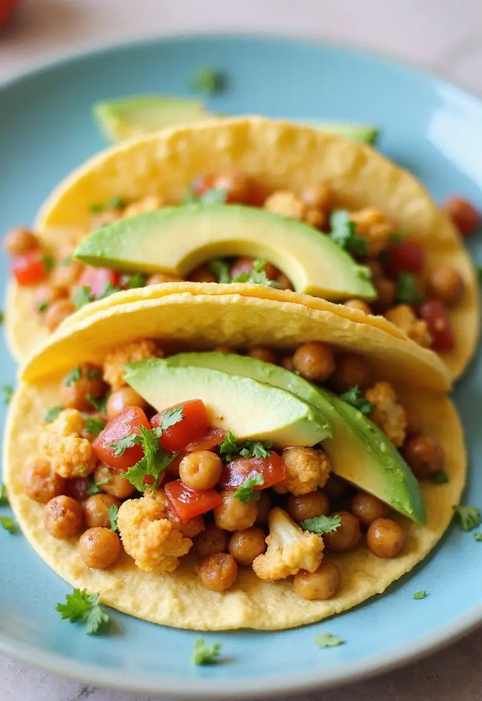 26 High Protein Vegetarian Slow Cooker Recipes for Easy Meals 16 26 High Protein Vegetarian Slow Cooker Recipes for Easy Meals - 16. Cauliflower and Chickpea Tacos