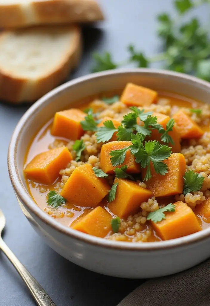 26 High Protein Vegetarian Slow Cooker Recipes for Easy Meals 17 26 High Protein Vegetarian Slow Cooker Recipes for Easy Meals - 17. Butternut Squash and Quinoa Stew