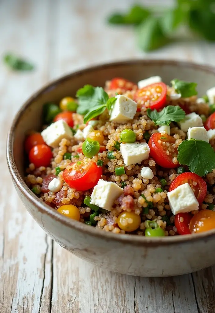 26 High Protein Vegetarian Slow Cooker Recipes for Easy Meals 18 26 High Protein Vegetarian Slow Cooker Recipes for Easy Meals - 18. Greek Quinoa Salad