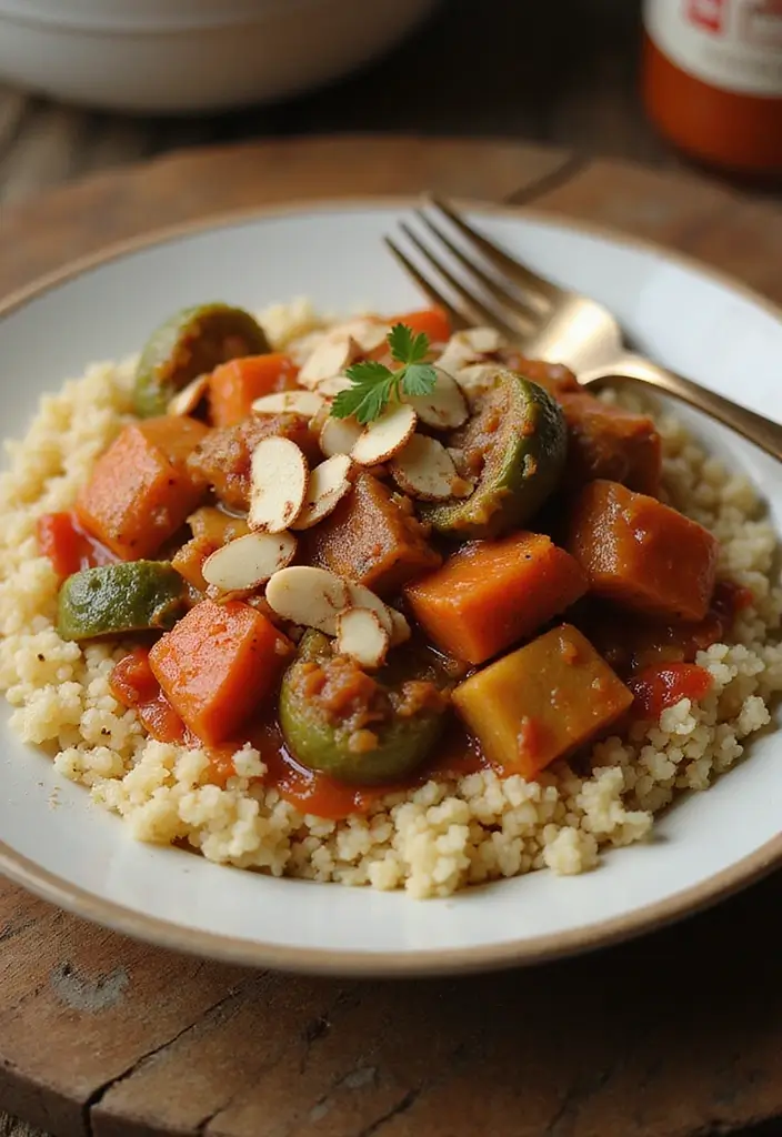 26 High Protein Vegetarian Slow Cooker Recipes for Easy Meals 21 26 High Protein Vegetarian Slow Cooker Recipes for Easy Meals - 21. Moroccan Vegetable Tagine