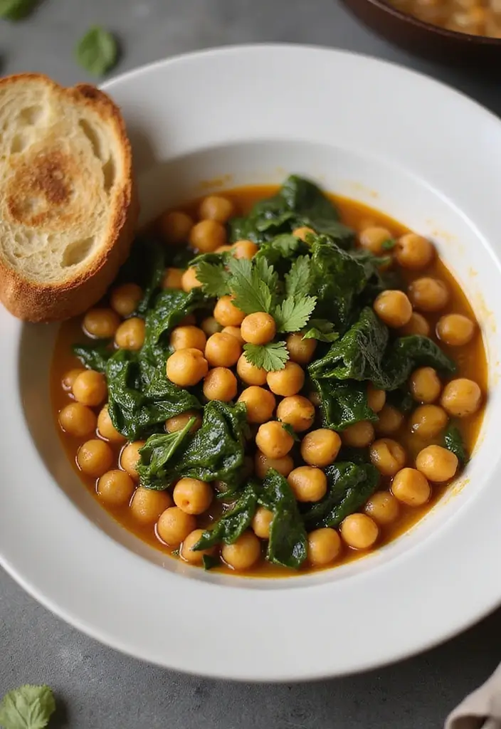 26 High Protein Vegetarian Slow Cooker Recipes for Easy Meals 25 26 High Protein Vegetarian Slow Cooker Recipes for Easy Meals - 25. Chickpea and Spinach Stew