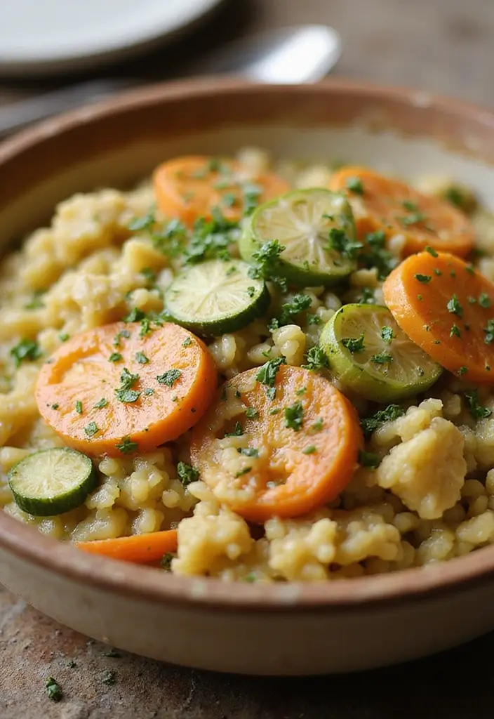 26 High Protein Vegetarian Slow Cooker Recipes for Easy Meals 26 26 High Protein Vegetarian Slow Cooker Recipes for Easy Meals - 26. Baked Vegetable Risotto