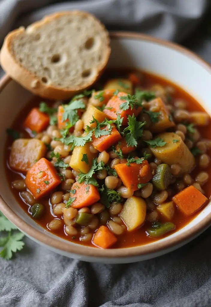 26 High Protein Vegetarian Slow Cooker Recipes for Easy Meals 3 26 High Protein Vegetarian Slow Cooker Recipes for Easy Meals - 3. Lentil and Vegetable Stew