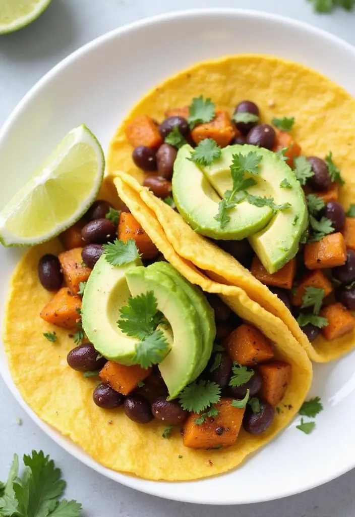 26 High Protein Vegetarian Slow Cooker Recipes for Easy Meals 5 26 High Protein Vegetarian Slow Cooker Recipes for Easy Meals - 5. Sweet Potato and Black Bean Tacos
