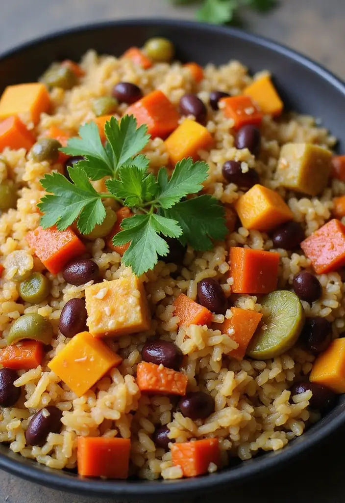 26 High Protein Vegetarian Slow Cooker Recipes for Easy Meals 7 26 High Protein Vegetarian Slow Cooker Recipes for Easy Meals - 7. Vegetarian Jambalaya