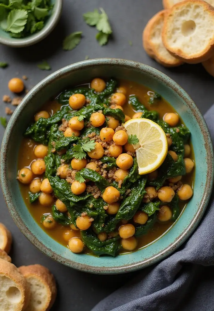 26 One Pot Indian Vegetarian Recipes for Simple Meals 18 26 One Pot Indian Vegetarian Recipes for Simple Meals - 18. Spinach and Chickpea Stew