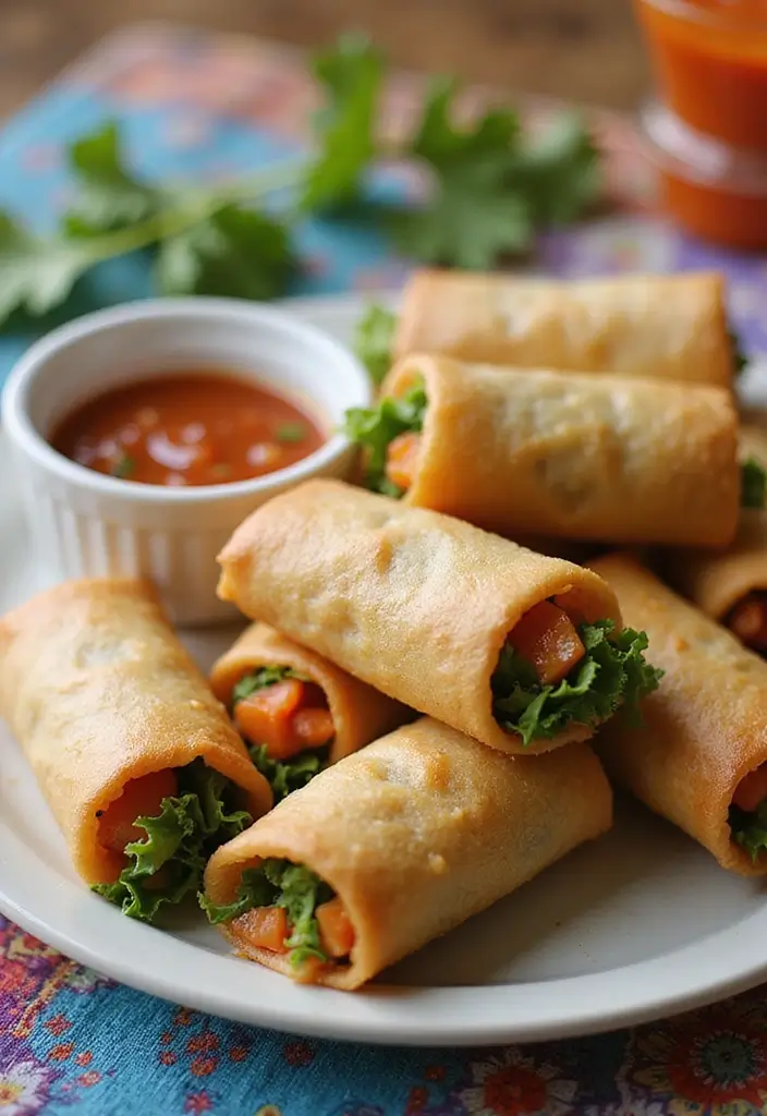 26 Vegetarian Indian Dinner Recipes You’ll Want to Cook Tonight - 25. Veggie Spring Rolls