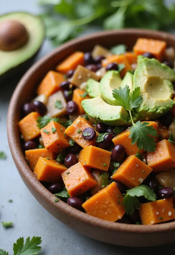 27 Easy Vegetarian Salad Recipes for Healthy Eating 16 27 Easy Vegetarian Salad Recipes for Healthy Eating - 16. Sweet Potato and Black Bean Salad