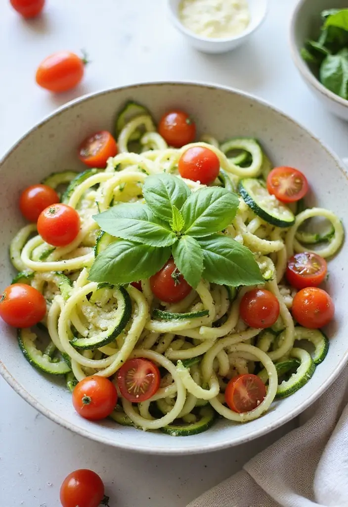 27 Easy Vegetarian Salad Recipes for Healthy Eating 17 27 Easy Vegetarian Salad Recipes for Healthy Eating - 17. Zucchini Noodle Salad