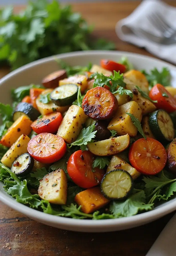 27 Easy Vegetarian Salad Recipes for Healthy Eating 22 27 Easy Vegetarian Salad Recipes for Healthy Eating - 22. Roasted Vegetable Salad