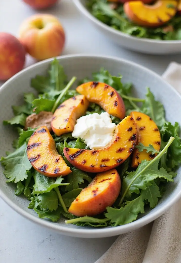 27 Easy Vegetarian Salad Recipes for Healthy Eating 24 27 Easy Vegetarian Salad Recipes for Healthy Eating - 24. Grilled Peach and Arugula Salad