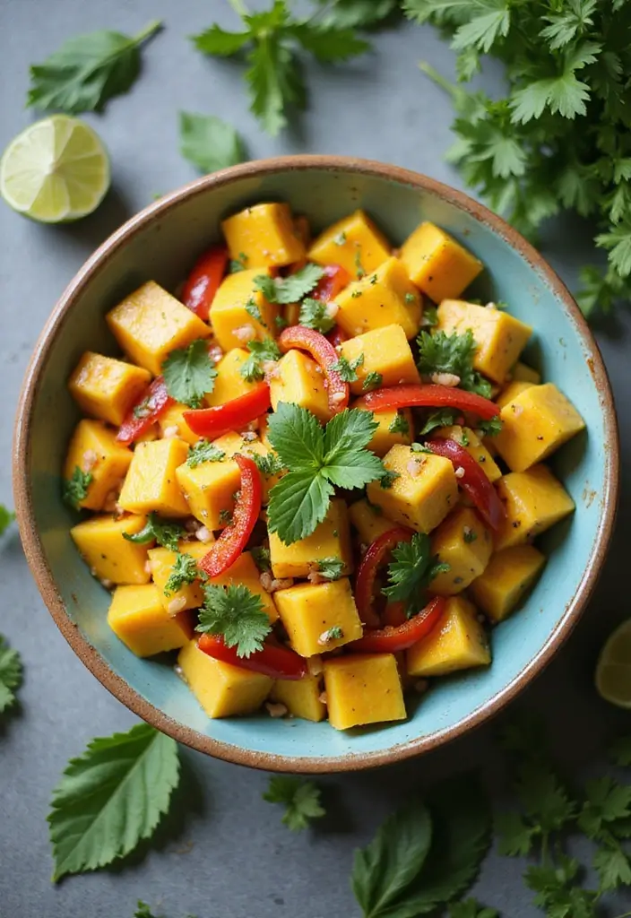 27 Easy Vegetarian Salad Recipes for Healthy Eating 4 27 Easy Vegetarian Salad Recipes for Healthy Eating - 4. Thai Mango Salad