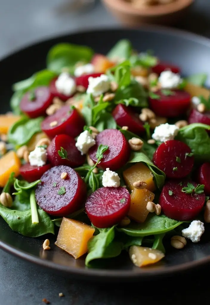 27 Easy Vegetarian Salad Recipes for Healthy Eating 5 27 Easy Vegetarian Salad Recipes for Healthy Eating - 5. Roasted Beet and Goat Cheese Salad