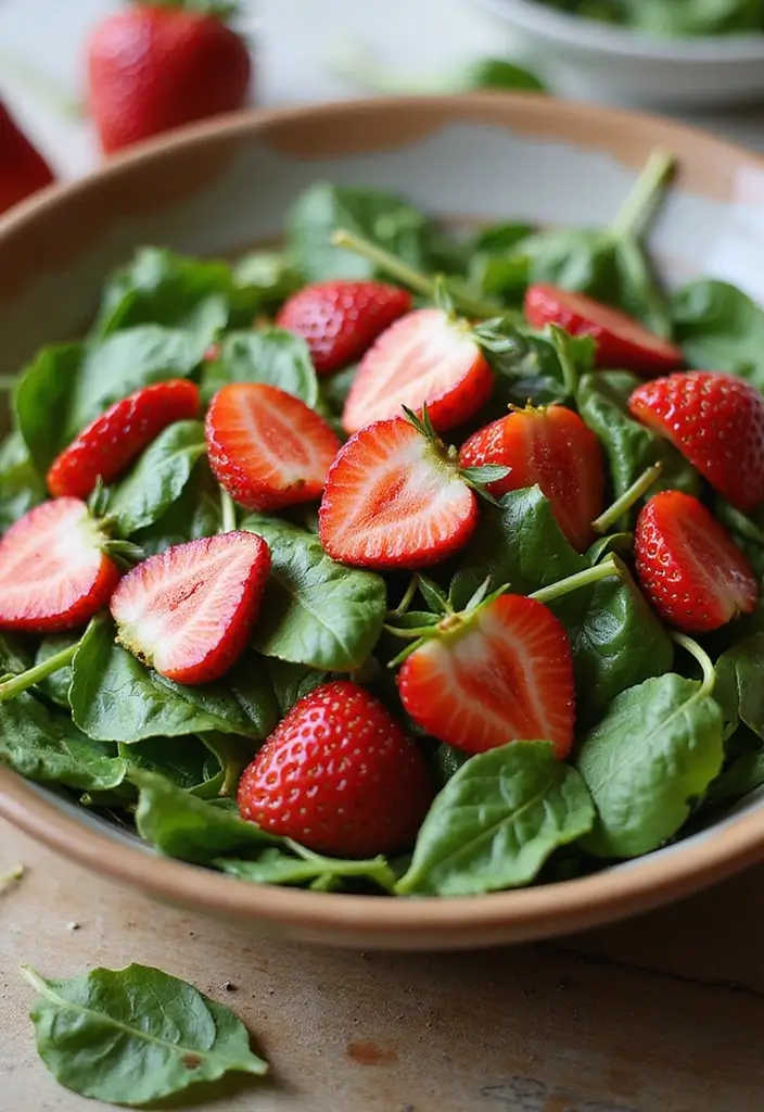 27 Easy Vegetarian Salad Recipes for Healthy Eating 8 27 Easy Vegetarian Salad Recipes for Healthy Eating - 8. Spinach and Strawberry Salad