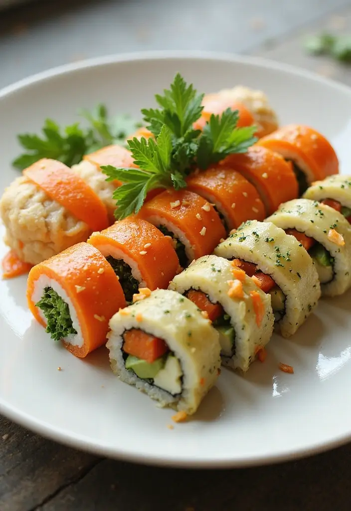 27 Healthy Low Carb Vegetarian Dinner Recipes for Clean Eating - 19. Vegetable Sushi Rolls
