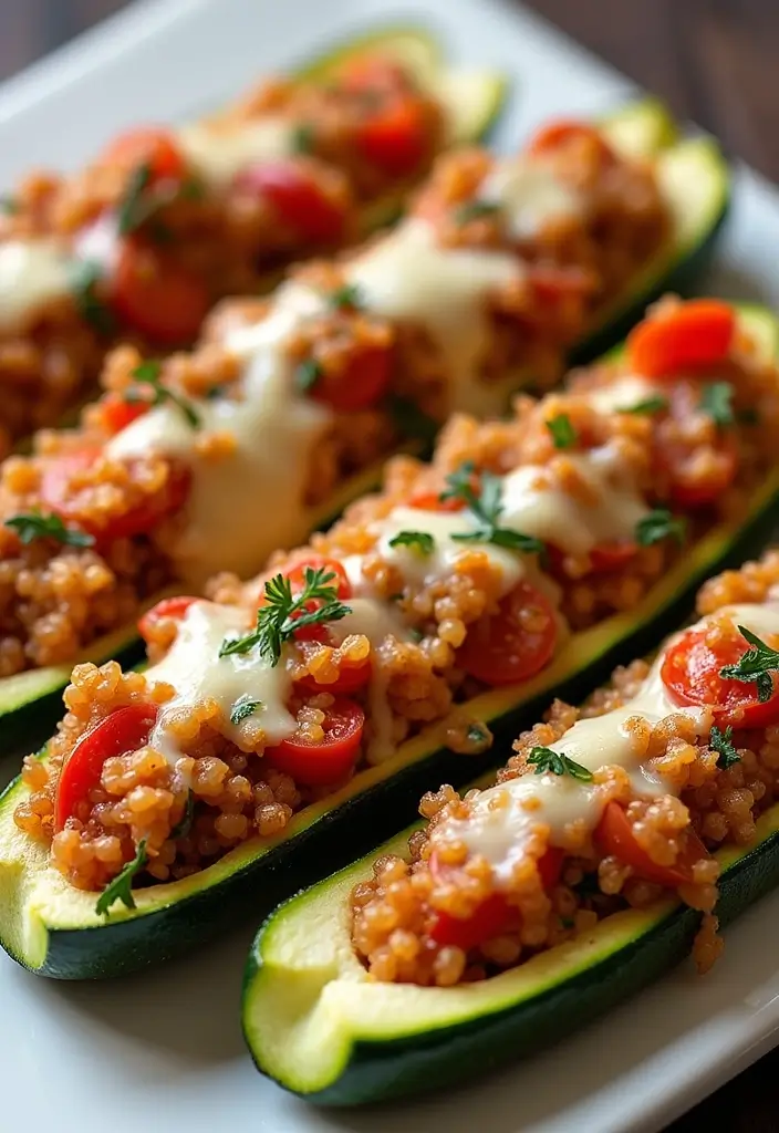 27 Healthy Low Carb Vegetarian Dinner Recipes for Clean Eating - 23. Stuffed Zucchini Boats