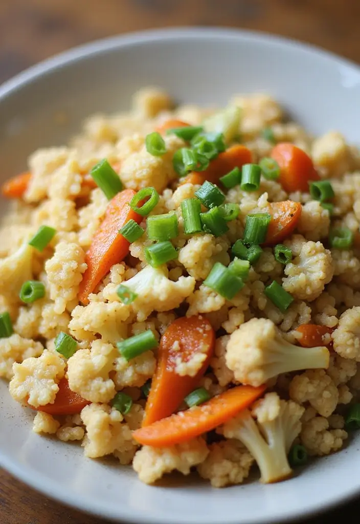 27 Healthy Low Carb Vegetarian Dinner Recipes for Clean Eating - 3. Cauliflower Fried Rice