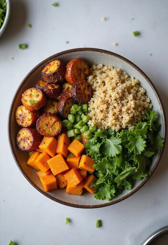 27 Healthy Low Carb Vegetarian Dinner Recipes for Clean Eating - 9. Roasted Vegetable Buddha Bowl