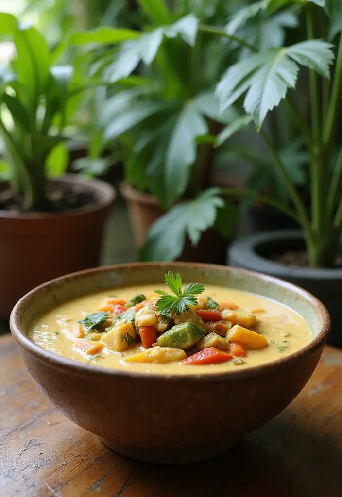27 High Protein Vegetarian Soup Recipes for Cozy Dinners 12 27 High Protein Vegetarian Soup Recipes for Cozy Dinners - 12. Coconut Curry Vegetable Soup