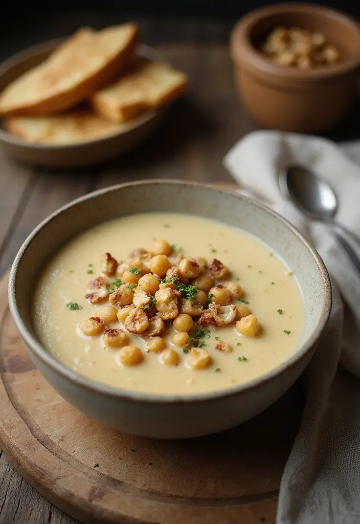27 High Protein Vegetarian Soup Recipes for Cozy Dinners 23 27 High Protein Vegetarian Soup Recipes for Cozy Dinners - 23. Cauliflower and Chickpea Soup