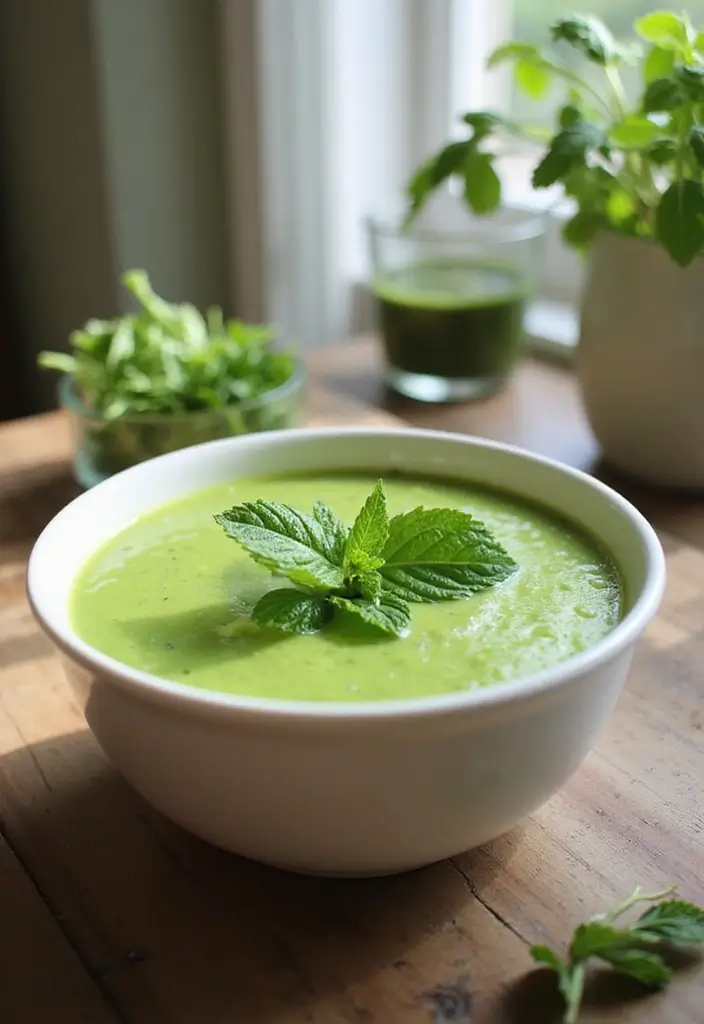 27 High Protein Vegetarian Soup Recipes for Cozy Dinners 9 27 High Protein Vegetarian Soup Recipes for Cozy Dinners - 9. Pea and Mint Protein Soup