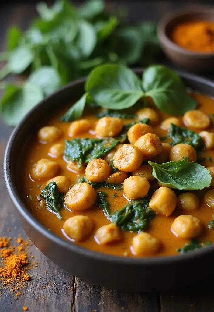 27 Low Calorie Vegetarian Recipes for Healthy Dinners 2 27 Low Calorie Vegetarian Recipes for Healthy Dinners - 2. Creamy Spinach and Chickpea Curry