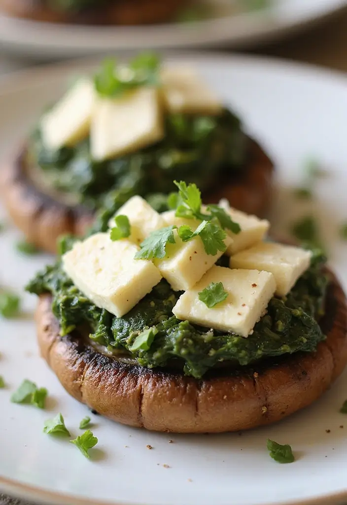 27 Low Calorie Vegetarian Recipes for Healthy Dinners 24 27 Low Calorie Vegetarian Recipes for Healthy Dinners - 24. Spinach and Feta Stuffed Portobello Mushrooms
