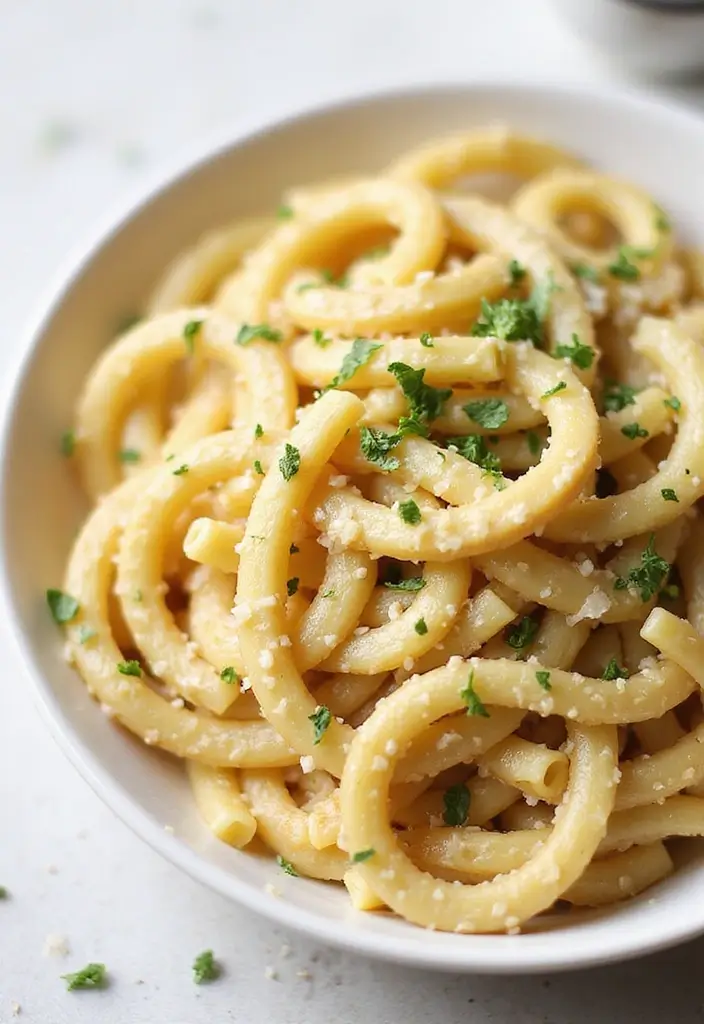 27 One Pot Pasta Vegetarian Recipes for Busy Nights - 12. Creamy Garlic Parmesan Pasta