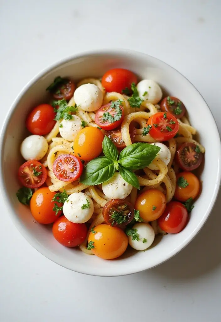 27 One Pot Pasta Vegetarian Recipes for Busy Nights - 17. One Pot Caprese Pasta