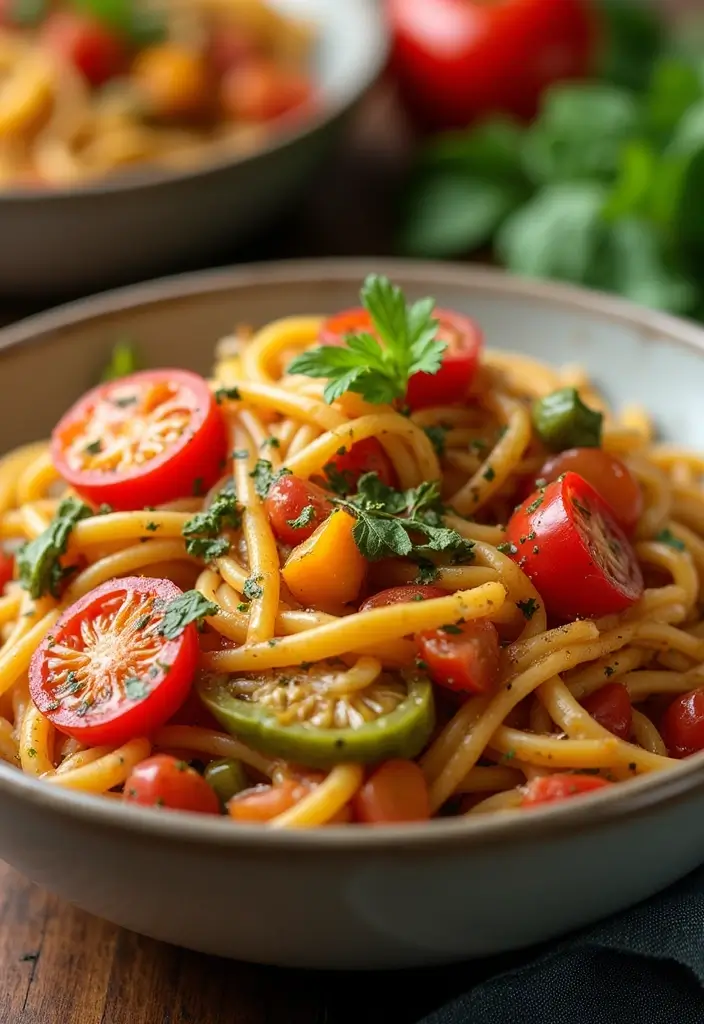 27 One Pot Pasta Vegetarian Recipes for Busy Nights - 19. One Pot Ratatouille Pasta