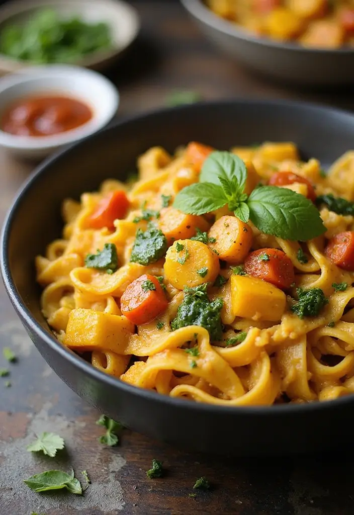 27 One Pot Pasta Vegetarian Recipes for Busy Nights - 21. One Pot Vegetable Curry Pasta