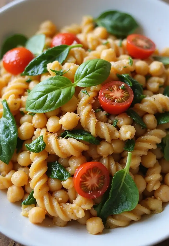 27 One Pot Pasta Vegetarian Recipes for Busy Nights - 25. One Pot Chickpea Pasta
